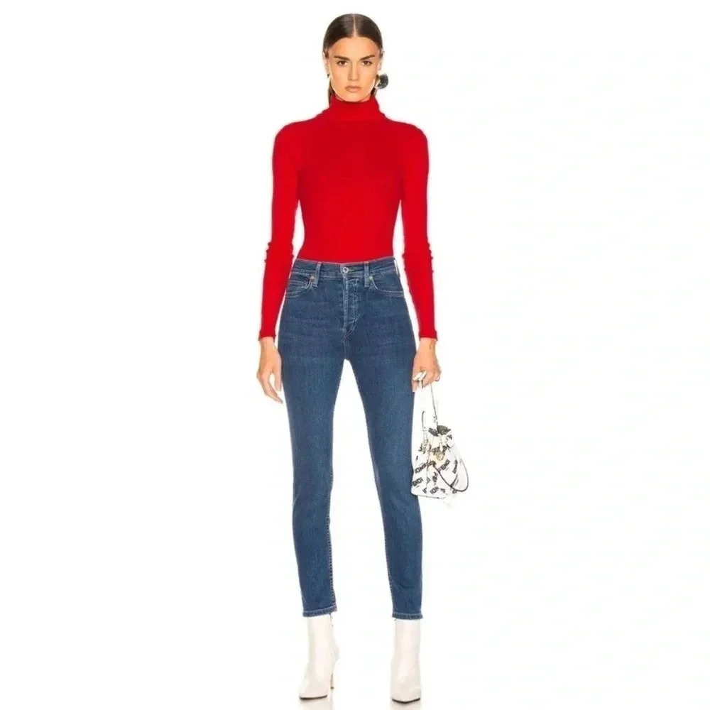 Redone high rise ankle crop denim